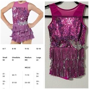 Weissman Perfect Day MC Medium (11-12) Dance Costume with Sequined Fringe Detail